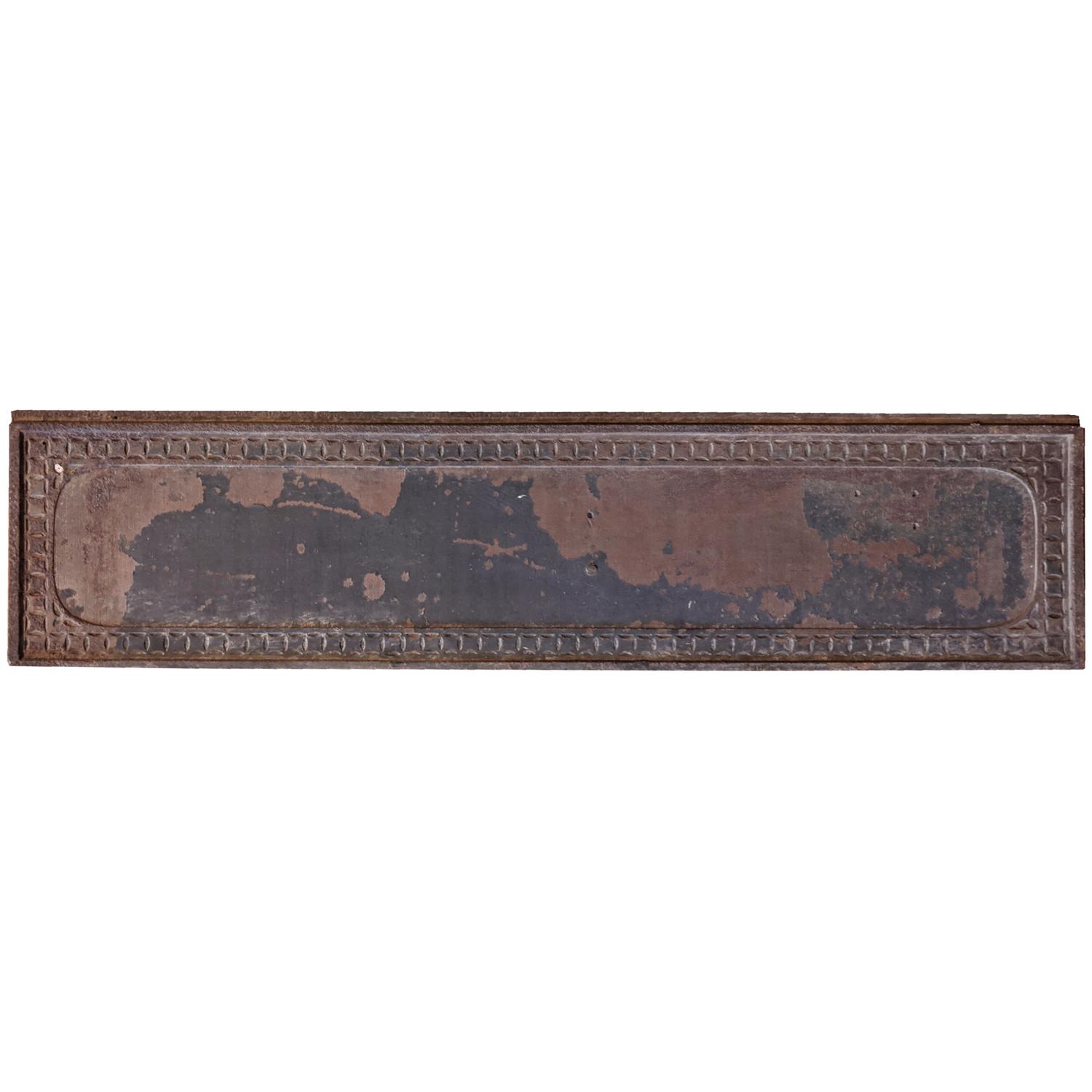 A Louis Sullivan Designed Elevator Door Kick Plate from the Chicago Stock Exchange 40.5" W x 1" D x 9.5" H — United States, 1893