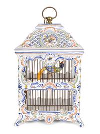 A French Faience Bird Cage