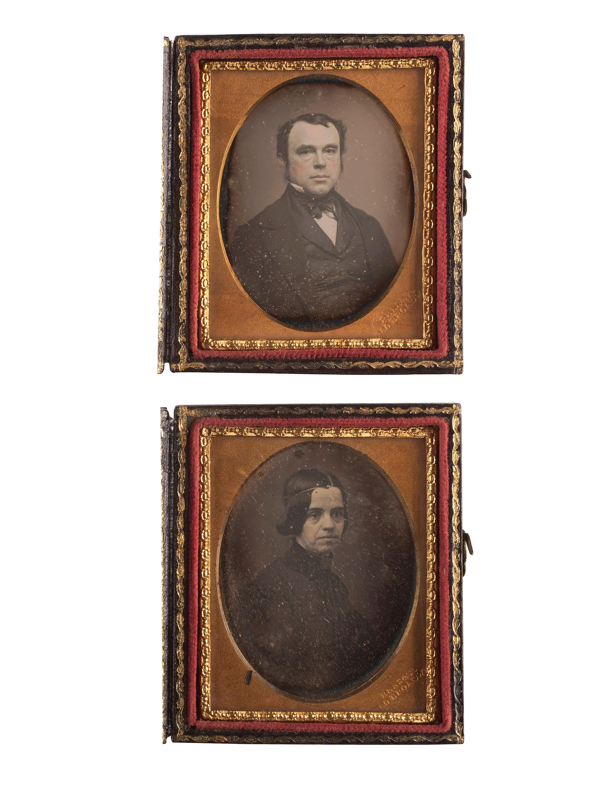 [EARLY PHOTOGRAPHY]. REES, Charles Richard (1825-1914), photographer. Ninth plate daguerreotypes featuring John W. Draper and his wife. New York, New York.