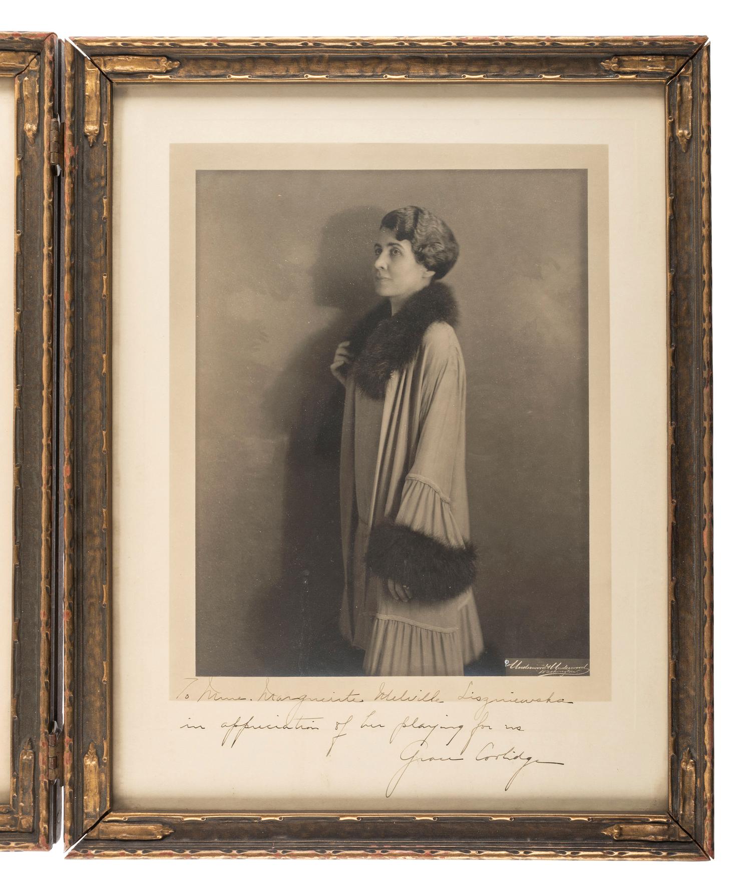 [POLITICS]. COOLIDGE, Calvin (1872-1933) and COOLIDGE, Grace (1879-1957). INSCRIBED photographs.