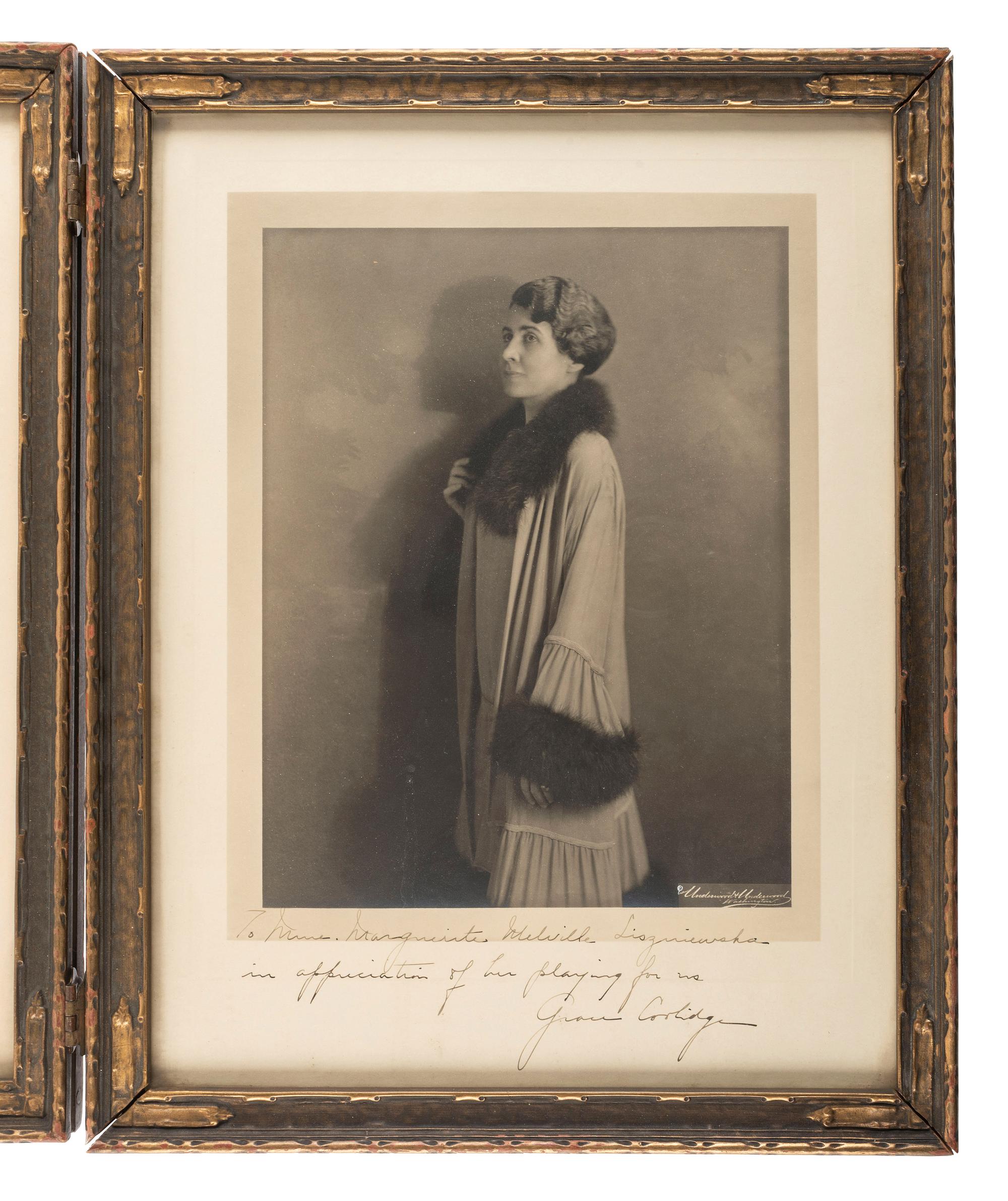 [POLITICS]. COOLIDGE, Calvin (1872-1933) and COOLIDGE, Grace (1879-1957). INSCRIBED photographs.