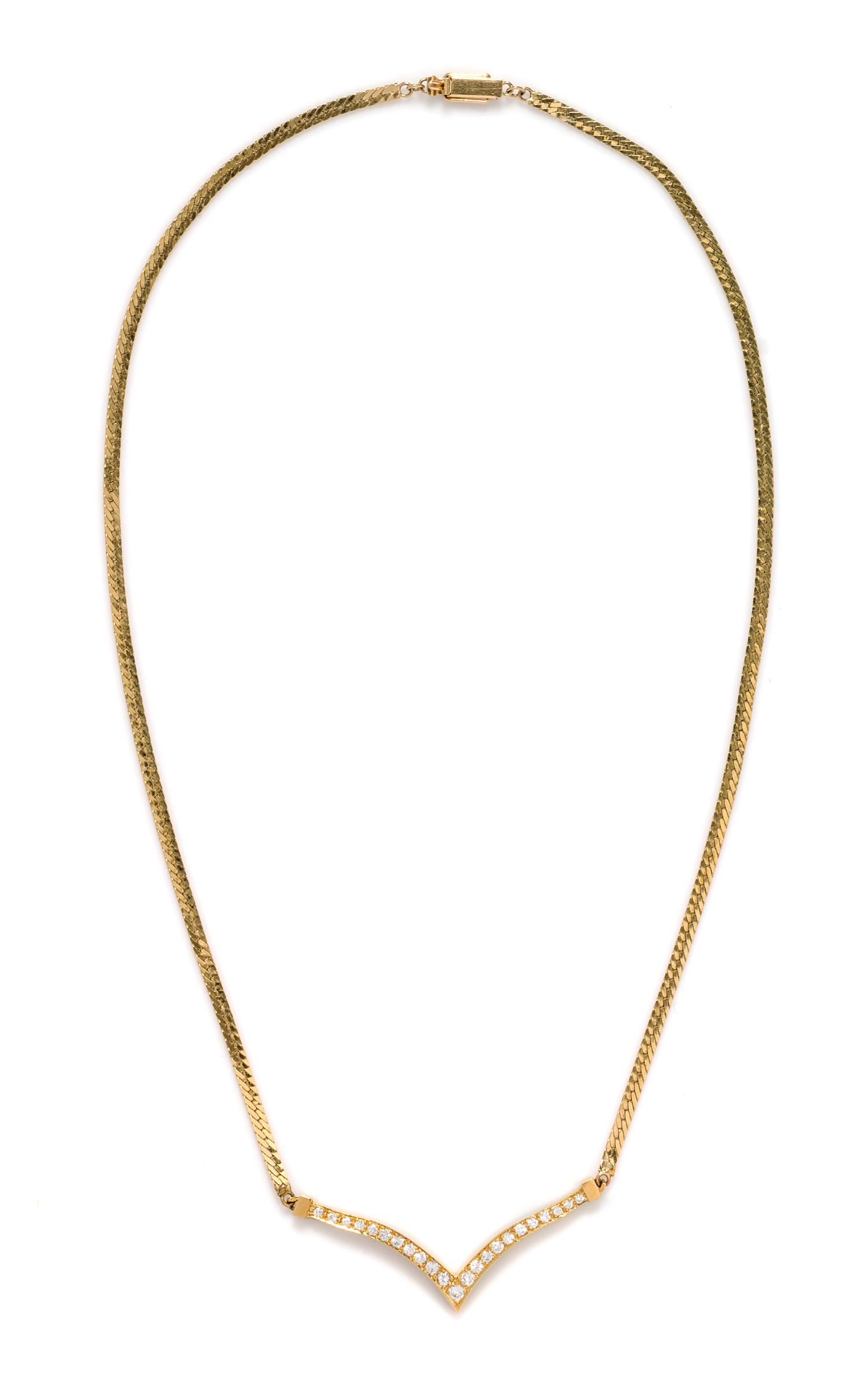 A 14 Karat Yellow Gold and Diamond Necklace, 7.20 dwts.