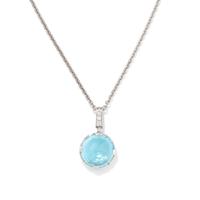 BVLGARI, WHITE GOLD, BLUE TOPAZ AND DIAMOND 'PARENTESI' PENDANT/NECKLACE