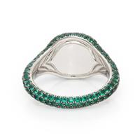 David Yurman, 'Petite Pavé,' Emerald and Blackened Gold Ring
