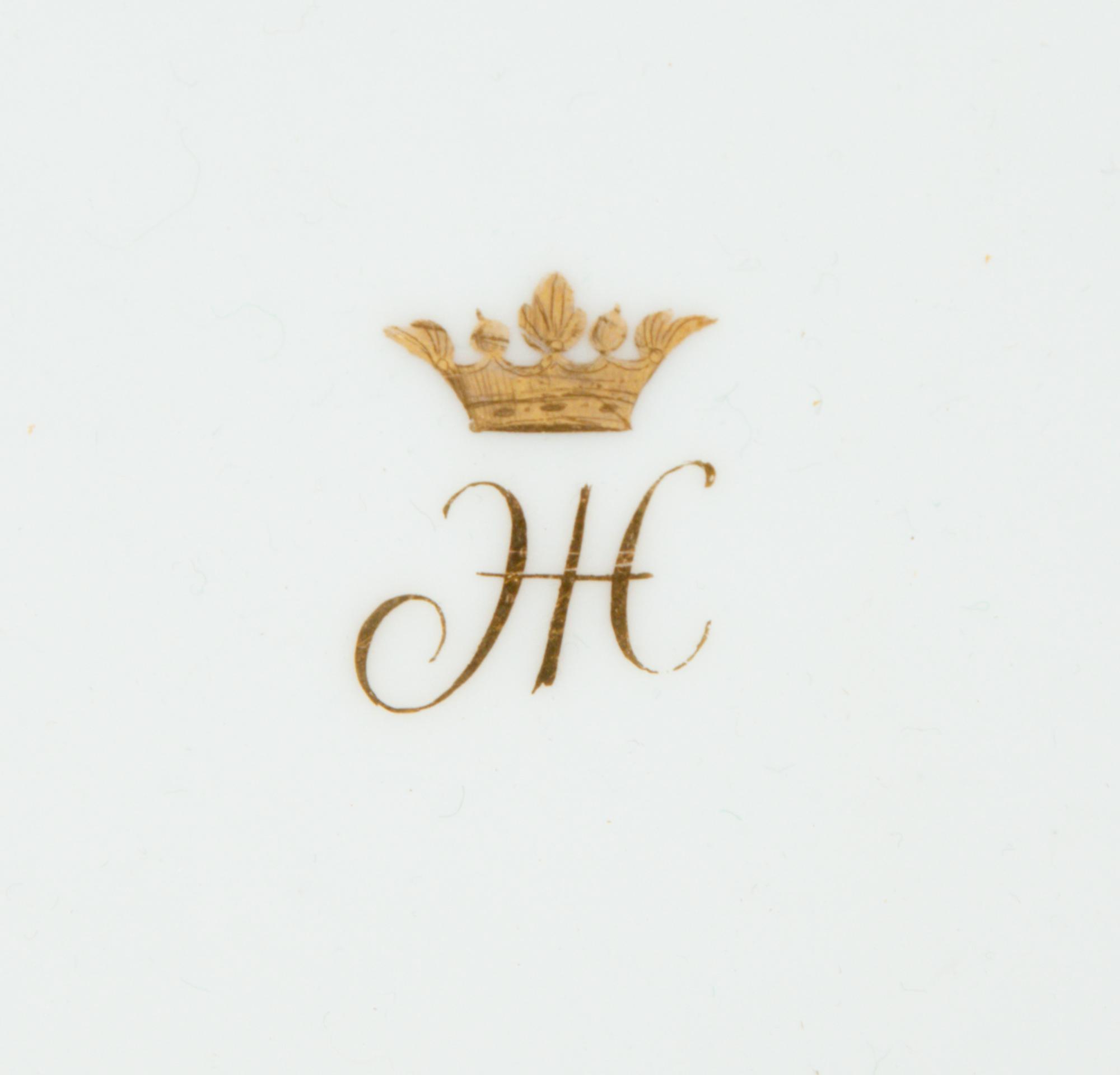 A Continental Gilt Decorated Porcelain Dessert Service