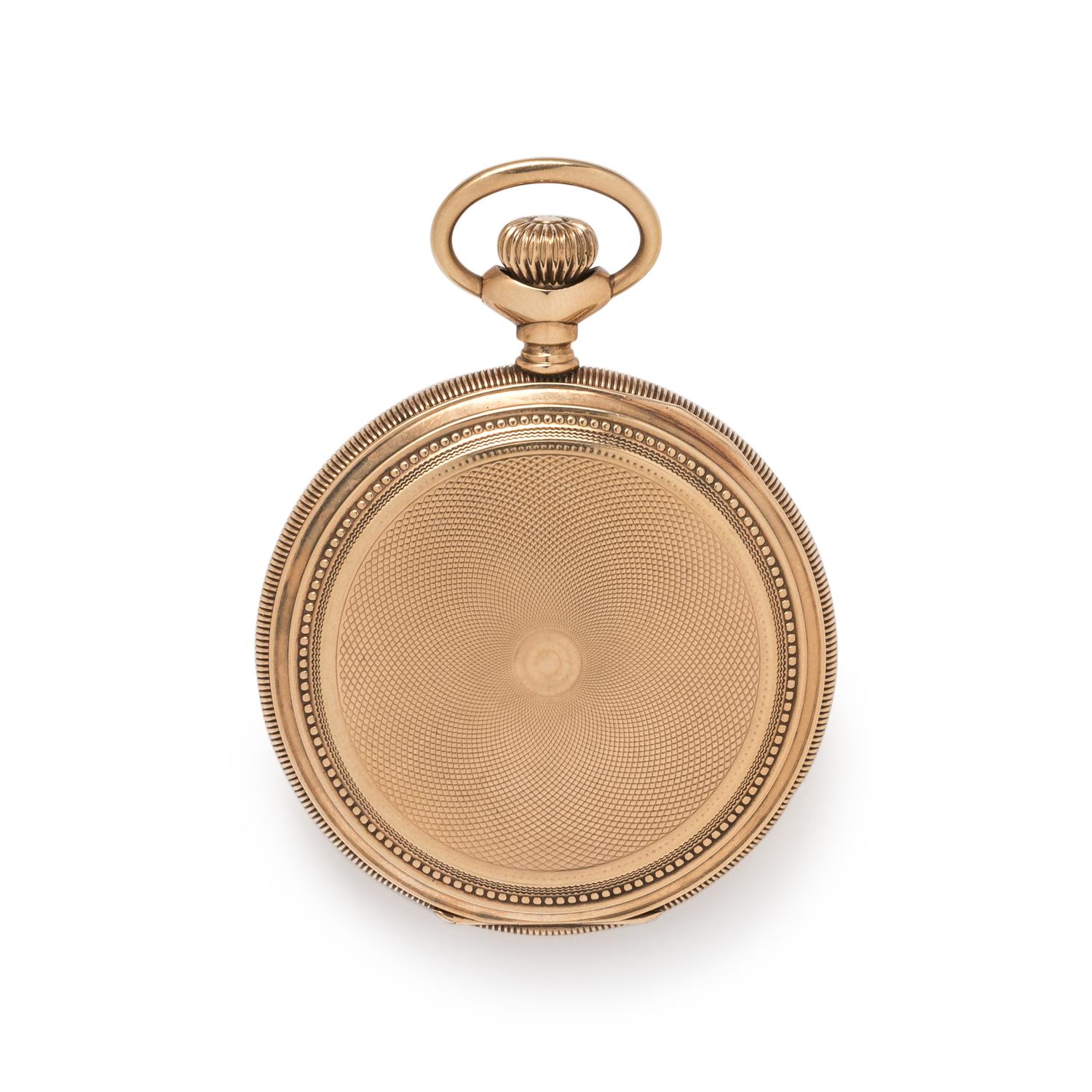 WALTHAM, 14K YELLOW GOLD HUNTER CASE POCKET WATCH