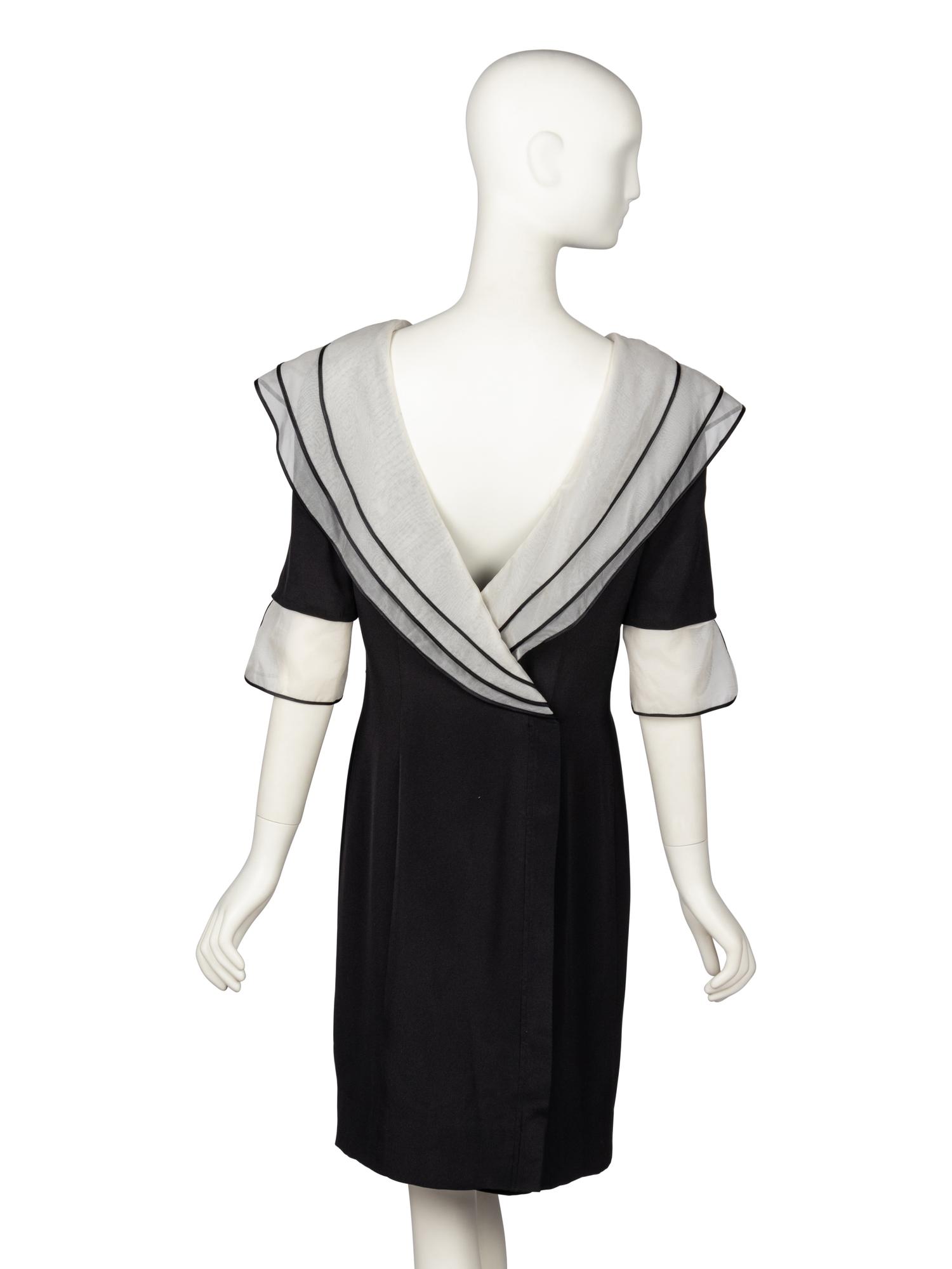 Chanel, Organza-Trimmed Cocktail Dress