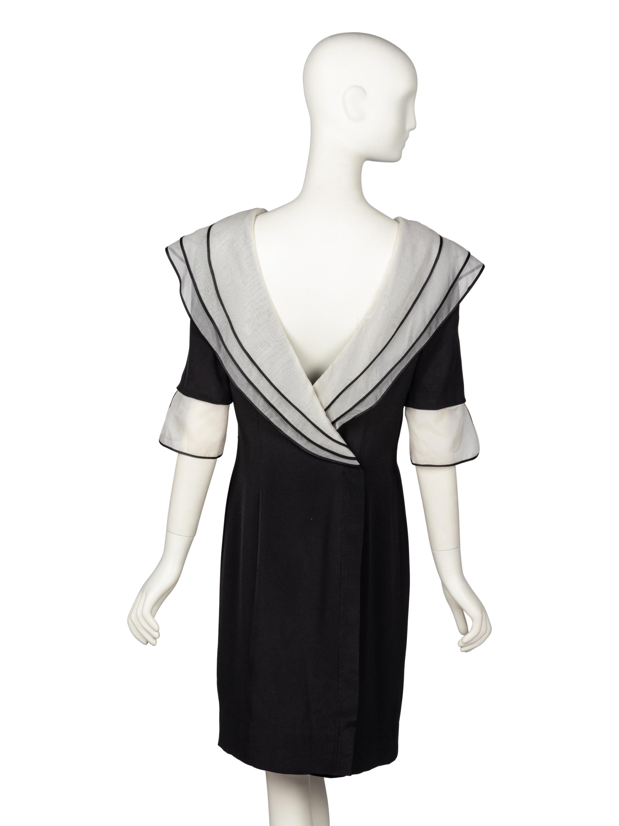 Chanel, Organza-Trimmed Cocktail Dress