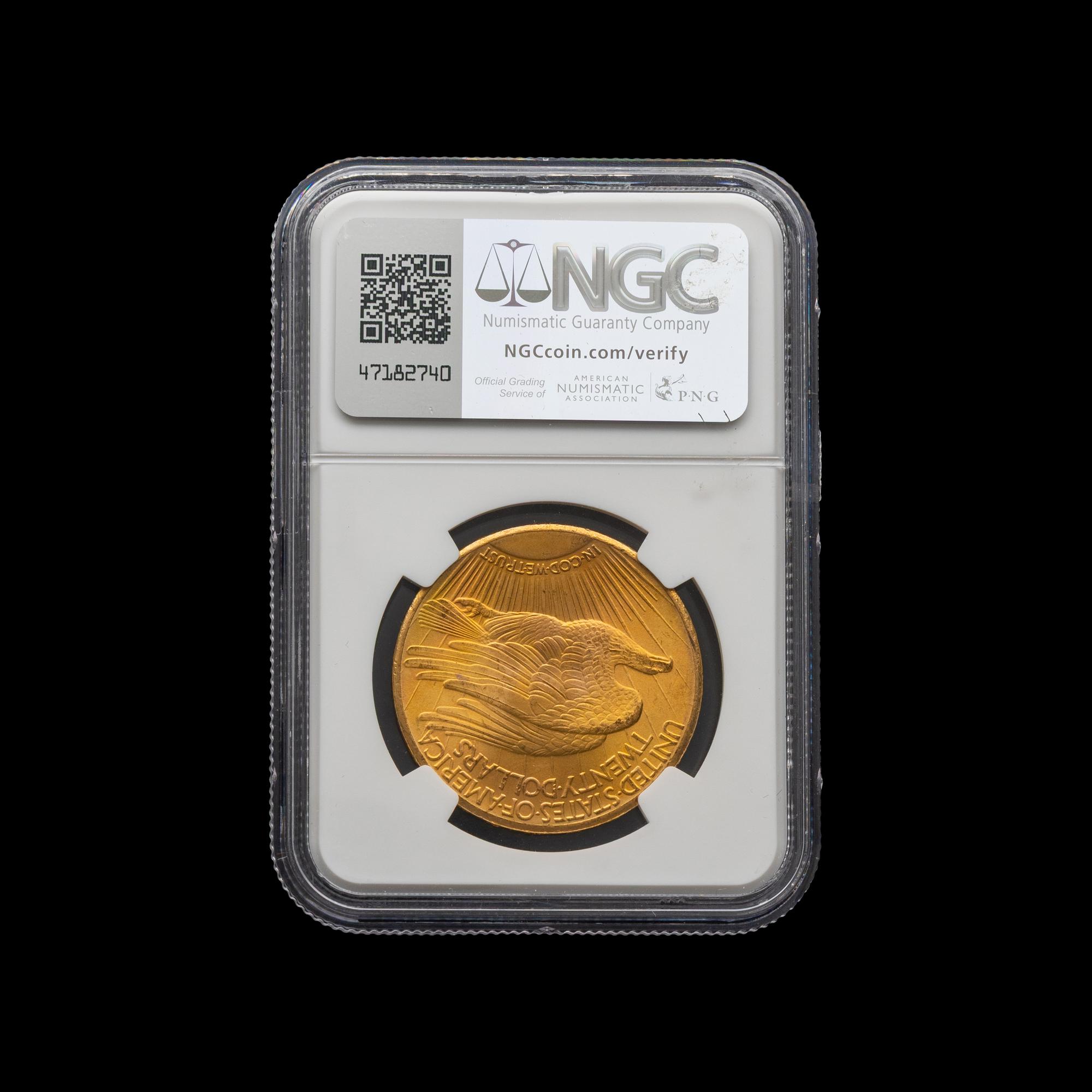 A 1927 Saint Gaudens $20 Gold Coin [NGC MS67]