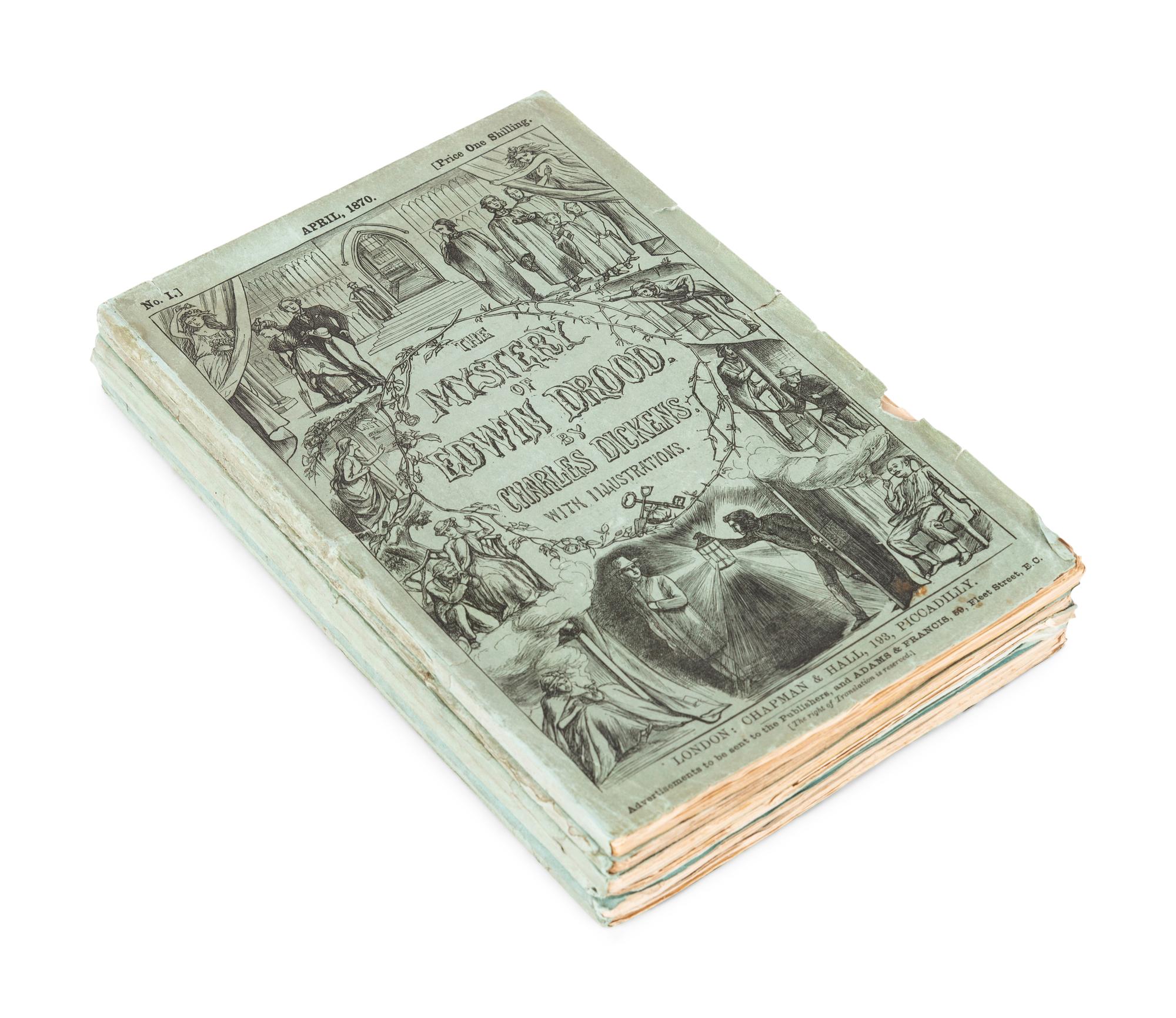 DICKENS, Charles (1812-1870). The Mystery of Edwin Drood. London: Chapman and Hall, April-September 1870.