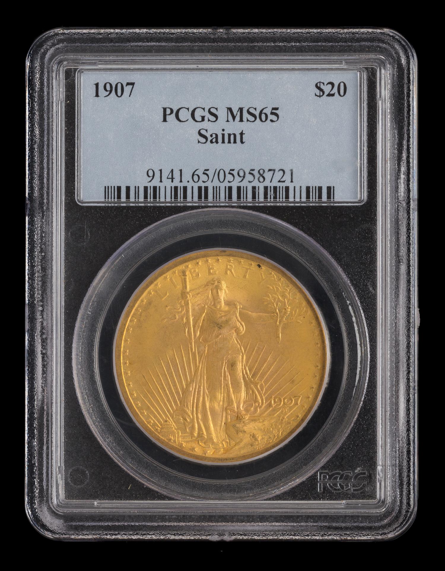 A United States 1907 Saint-Gaudens $20 Gold Coin