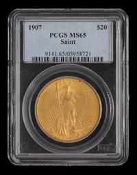 A United States 1907 Saint-Gaudens $20 Gold Coin