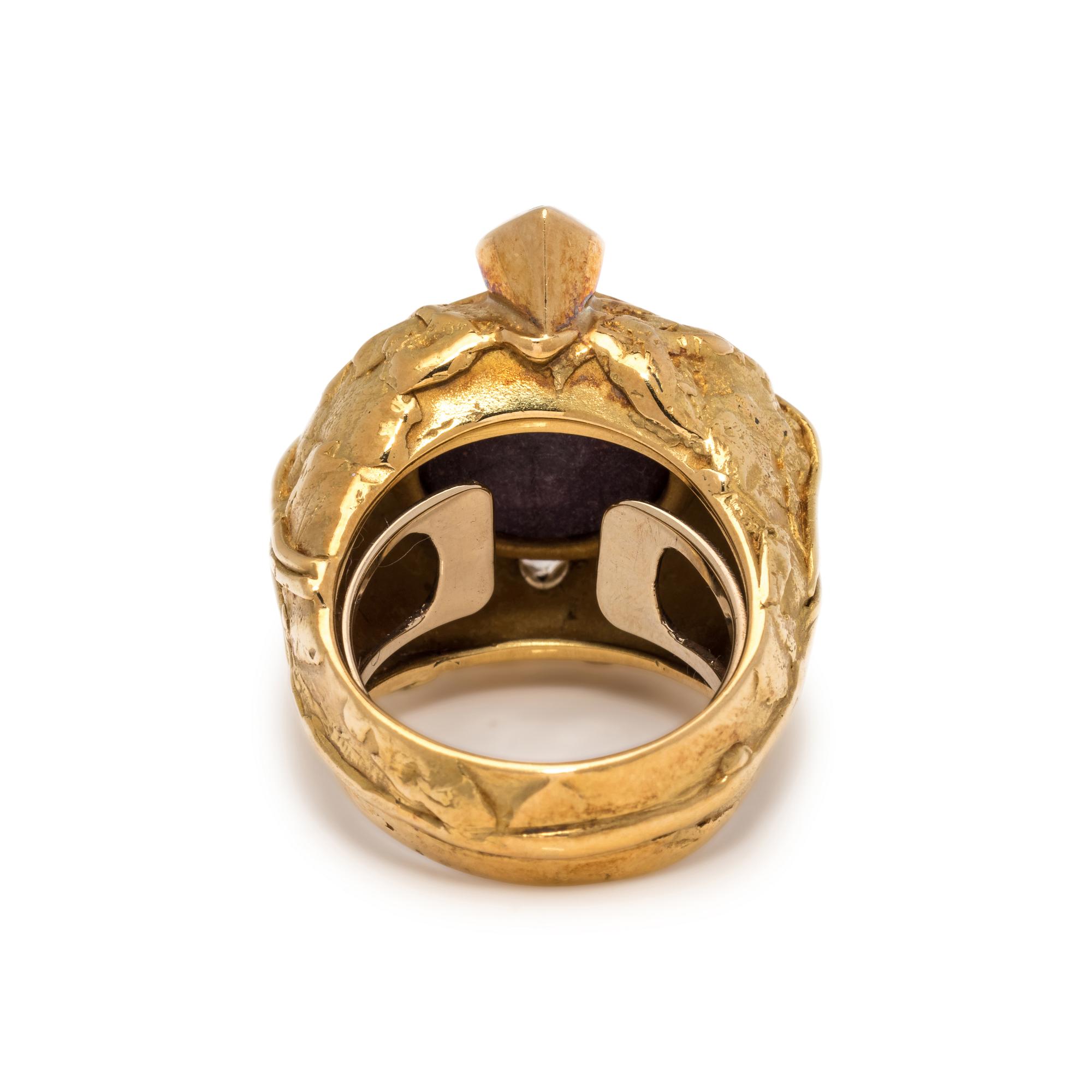MISANI, STAR RUBY AND DIAMOND RING