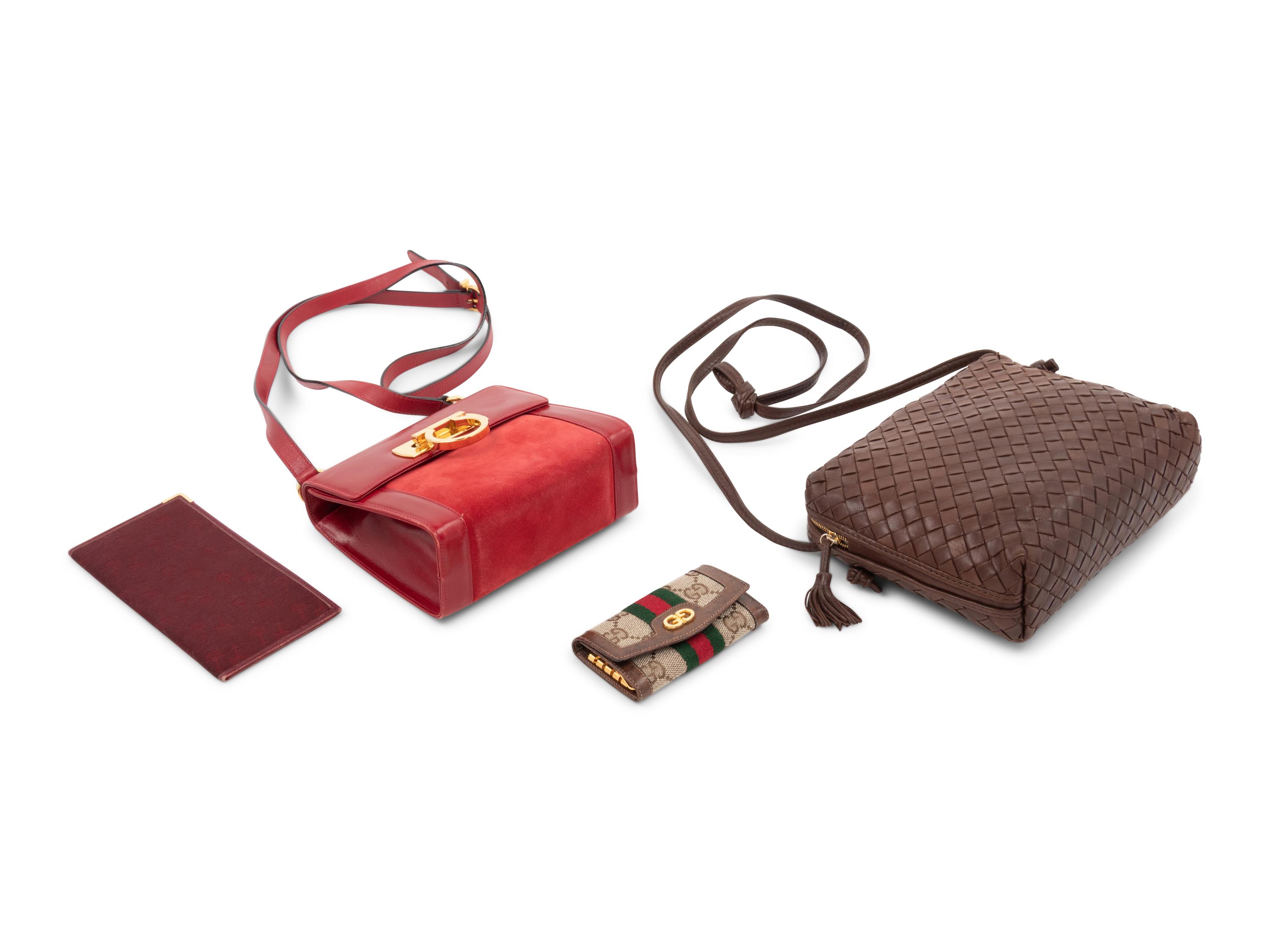 Four Designer Bags and Wallets: One Ferragamo, One Bottega Veneta, Two Gucci