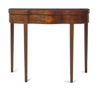 A Federal Inlaid Mahogany Serpentine Games Table, Philadelphia, PA, Circa 1805
