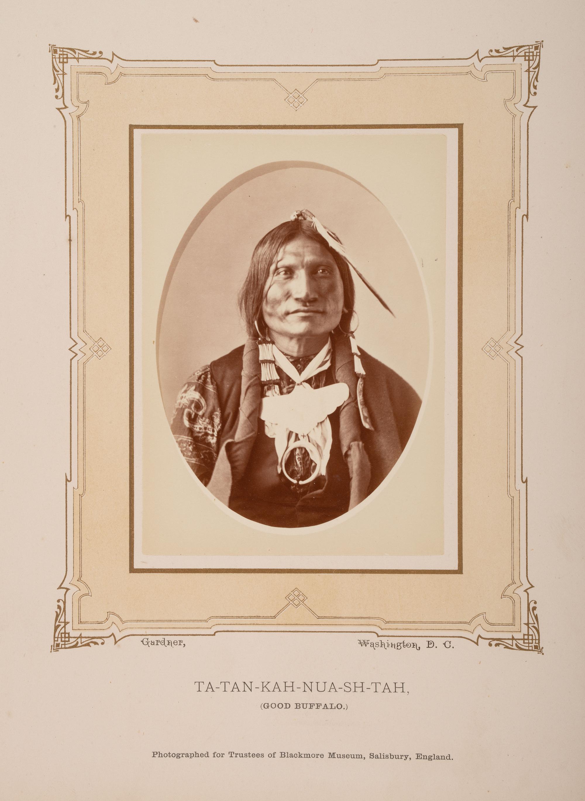Alexander Gardner (Scottish-American, 1821-1882) — Good Buffalo, Ta-Tan-Kah-Nua-Sh-Tah. Washington, DC ca 1870