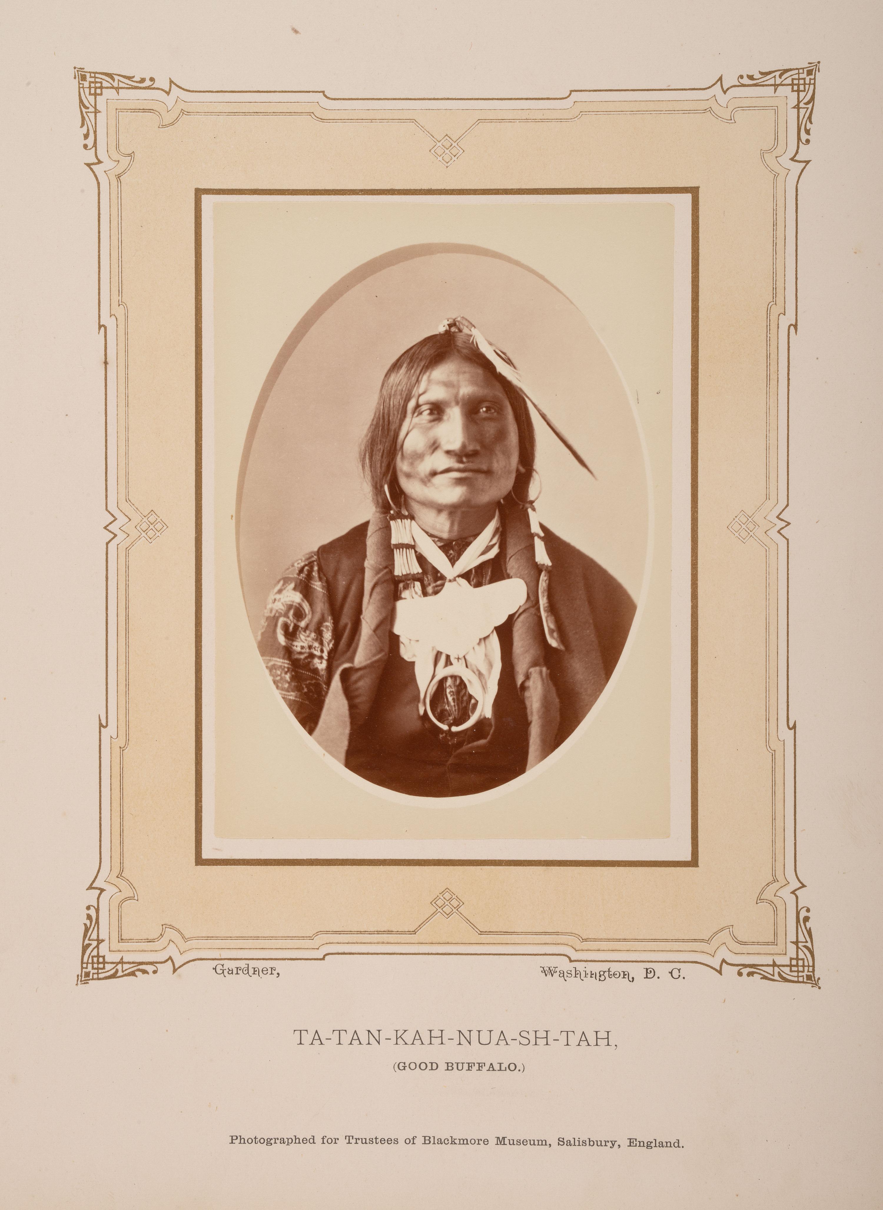 Alexander Gardner (Scottish-American, 1821-1882) — Good Buffalo, Ta-Tan-Kah-Nua-Sh-Tah. Washington, DC ca 1870