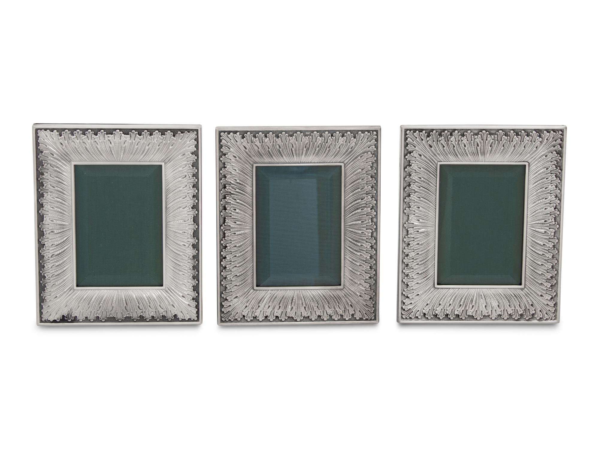 A Set of Three Buccellati Silver Picture Frames