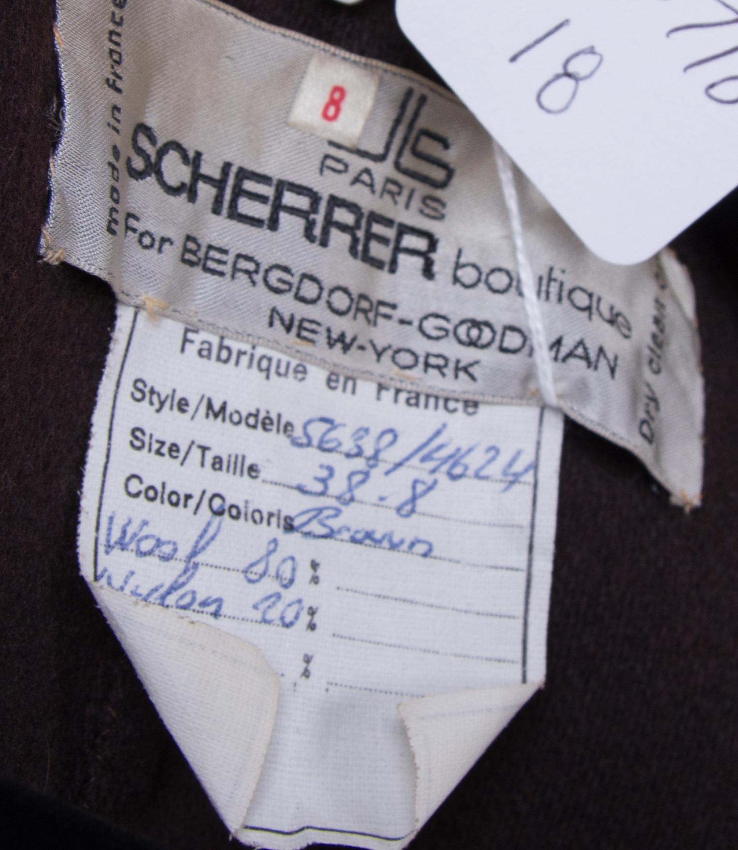 A Jean Louis Scherrer Brown Wool Vest, Size 38.