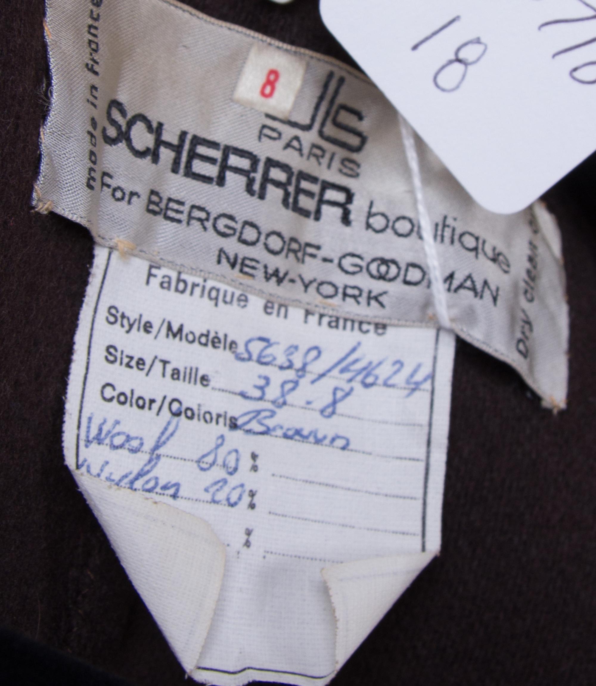 A Jean Louis Scherrer Brown Wool Vest, Size 38.