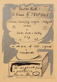 Dieter Roth, (German, 1930-1998), 2 times 5 TROPHIES, 1978, together with speedy drawing and book Seishport, Trophies; 125 Two-Handed S