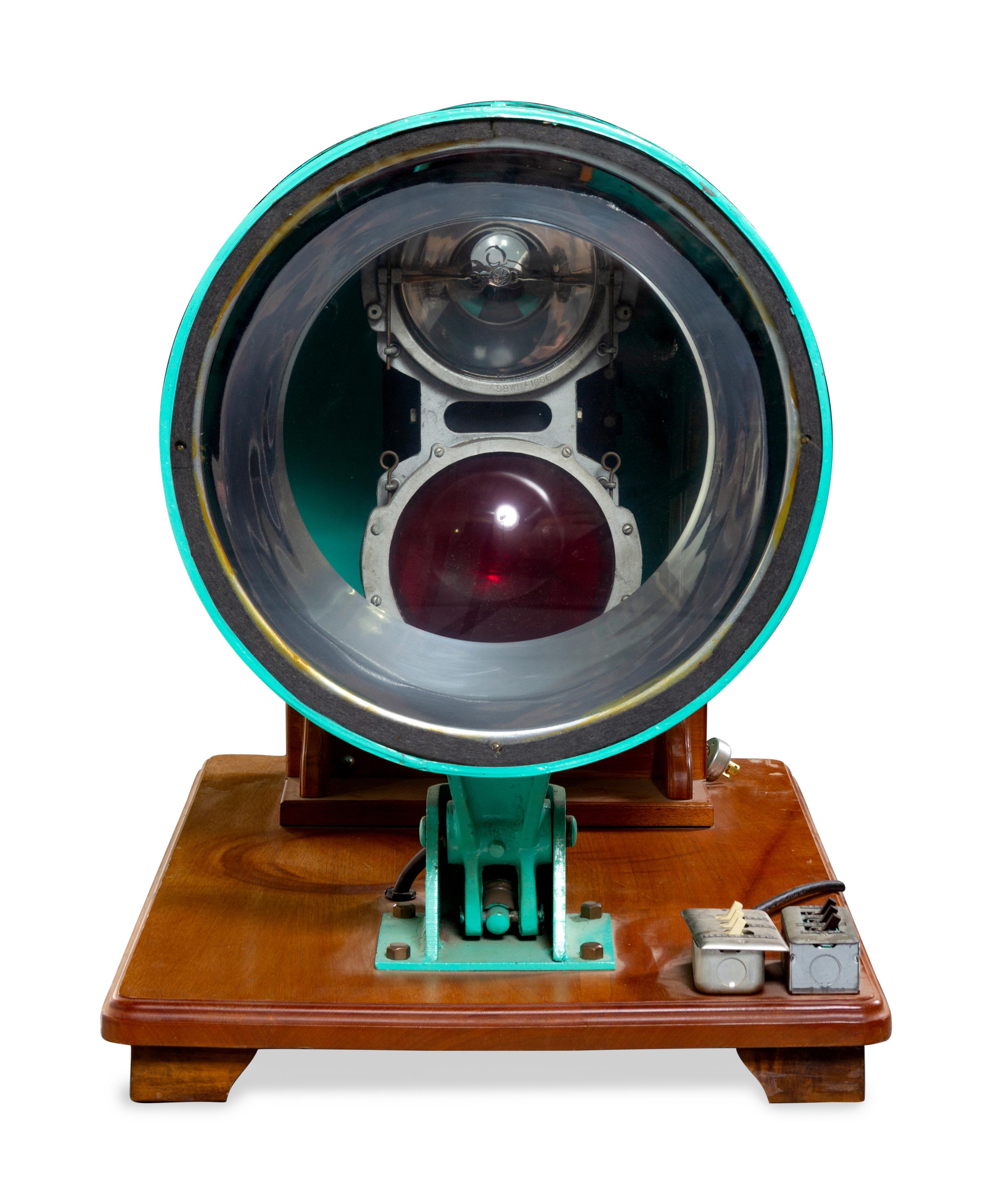 An American Painted Metal Two-light Search Light