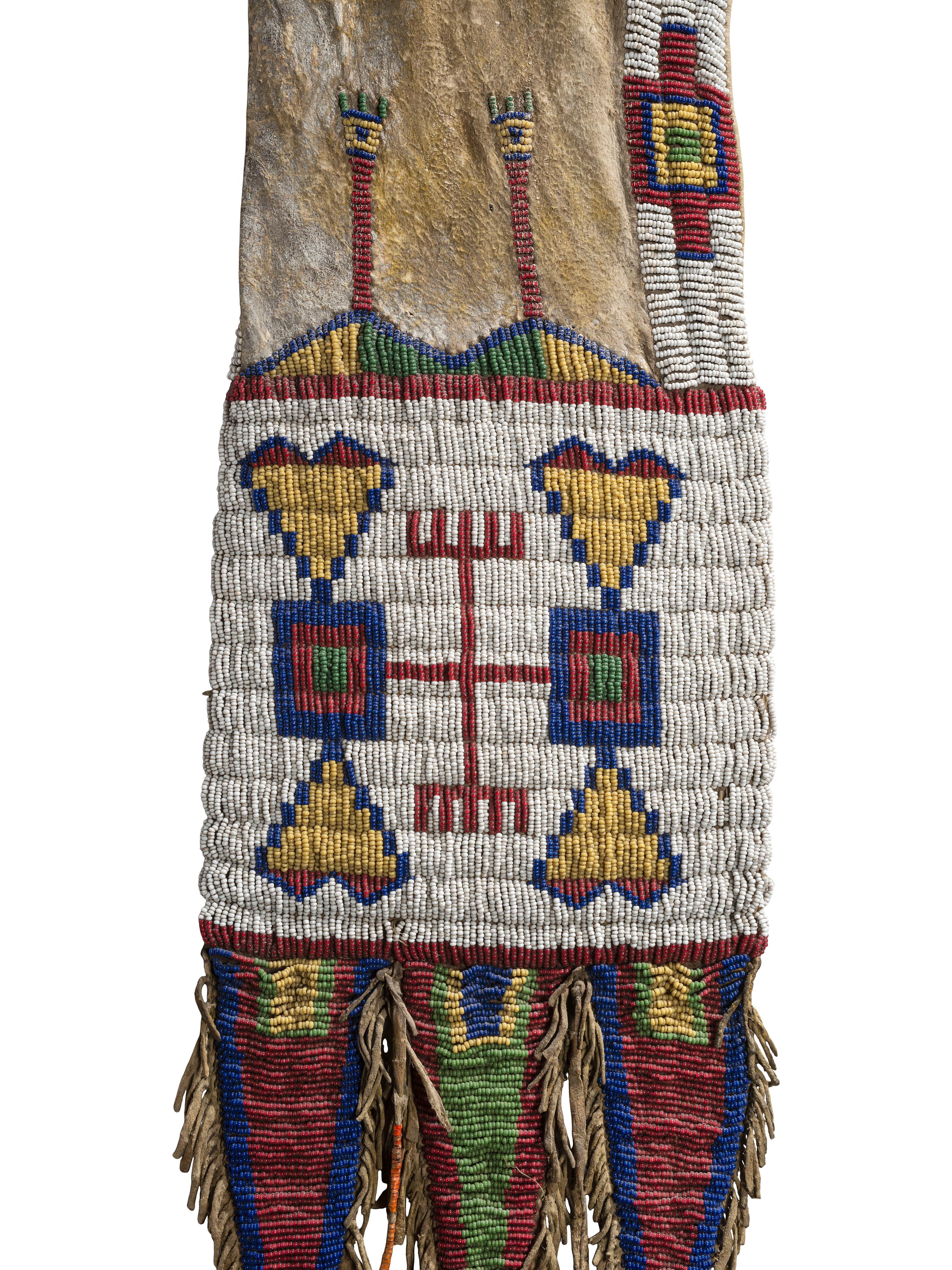 Arapaho Beaded Hide Tobacco Bag