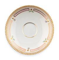 A Set of Eight Royal Copenhagen Flora Danica Porcelain Teacups and Saucers