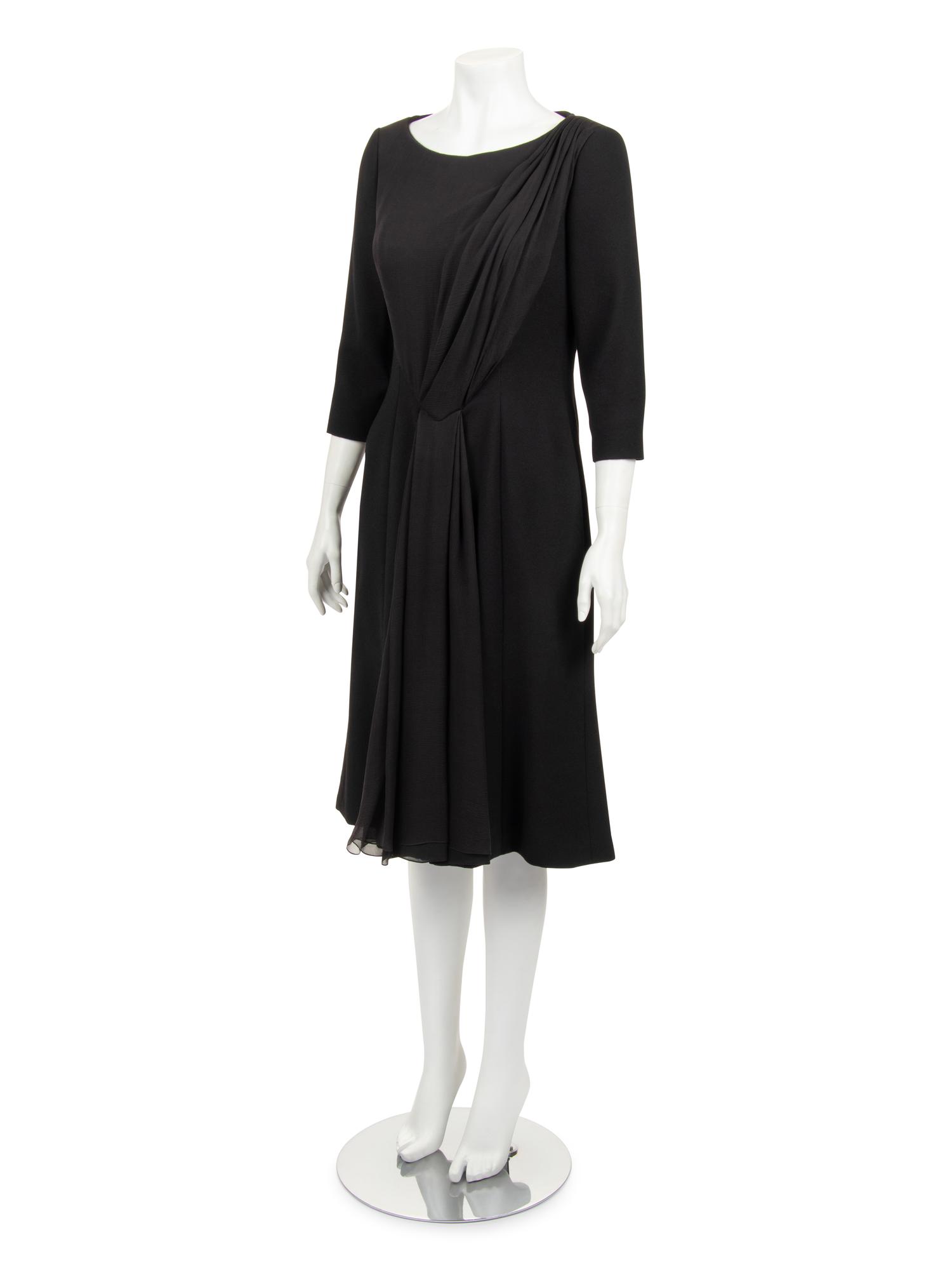 Christian Dior Haute Couture Wool Dress with Gathered Silk Chiffon, Spring/Summer 2007