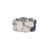 SAPPHIRE, DIAMOND AND WHITE GOLD RING