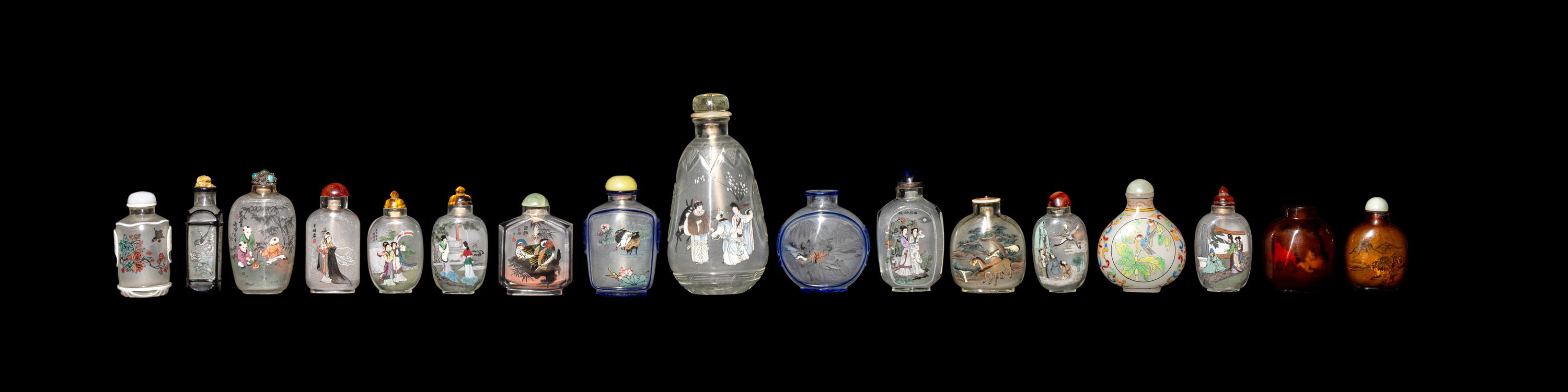 37 Chinese Inside Painted Glass Snuff Bottles