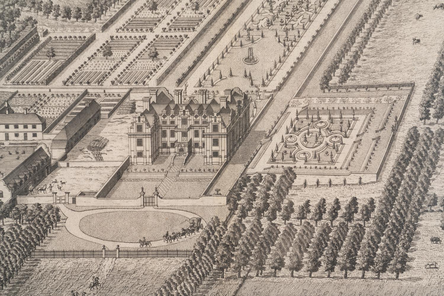 A Set of Ten Topographical Engravings in Giltwood Frames
