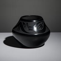 Maria and Santana Martinez (San Ildefonso, 1887-1980 / 1909-2002) — Blackware Pottery Jar, with Avanyu 1954-1956