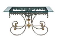 A Steel and Brass Glass-Top Pastry Table