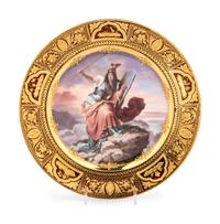 A Vienna Painted and Parcel Gilt Porcelain Cabinet Plate