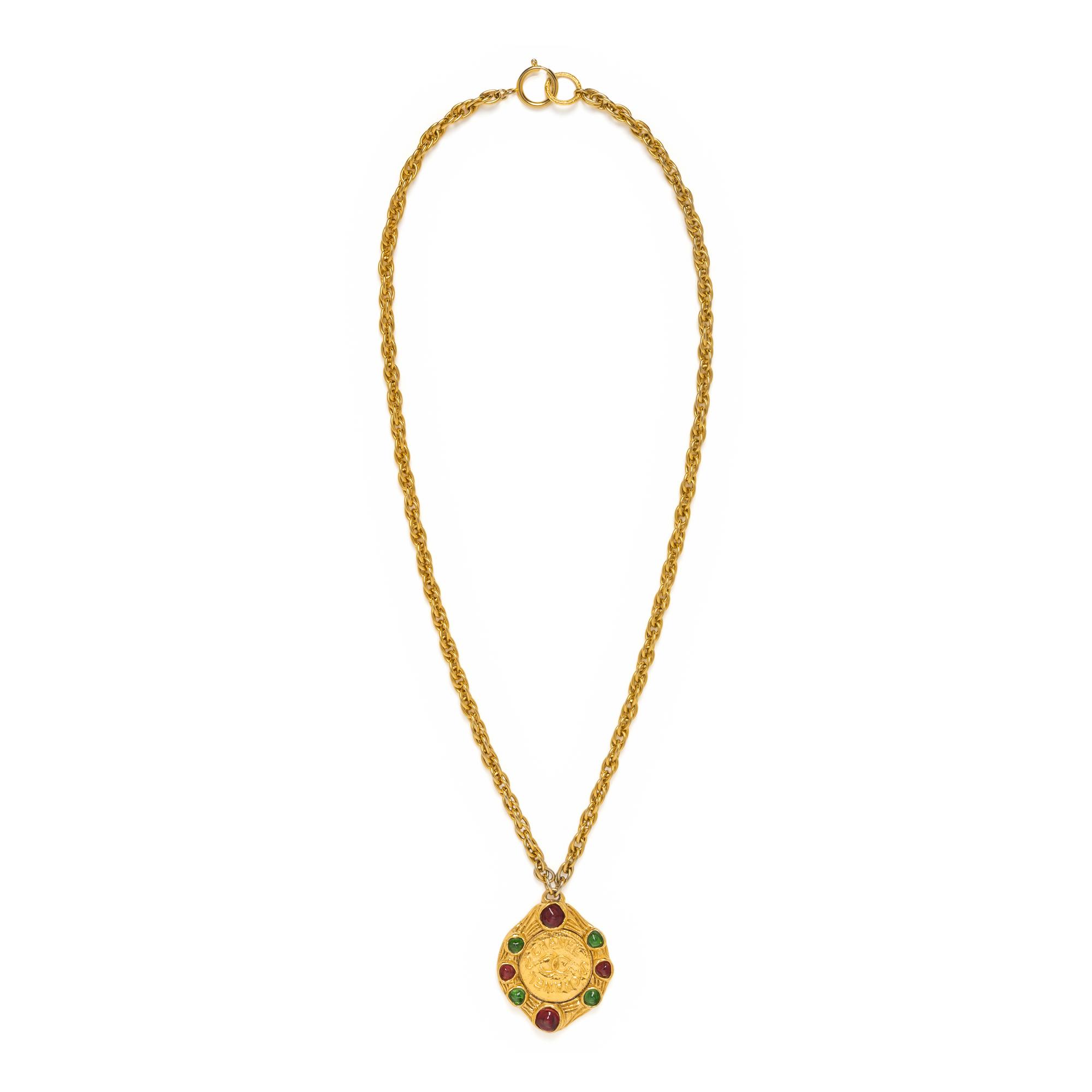 Chanel, Pâte de Verre-Studded Pendant Necklace