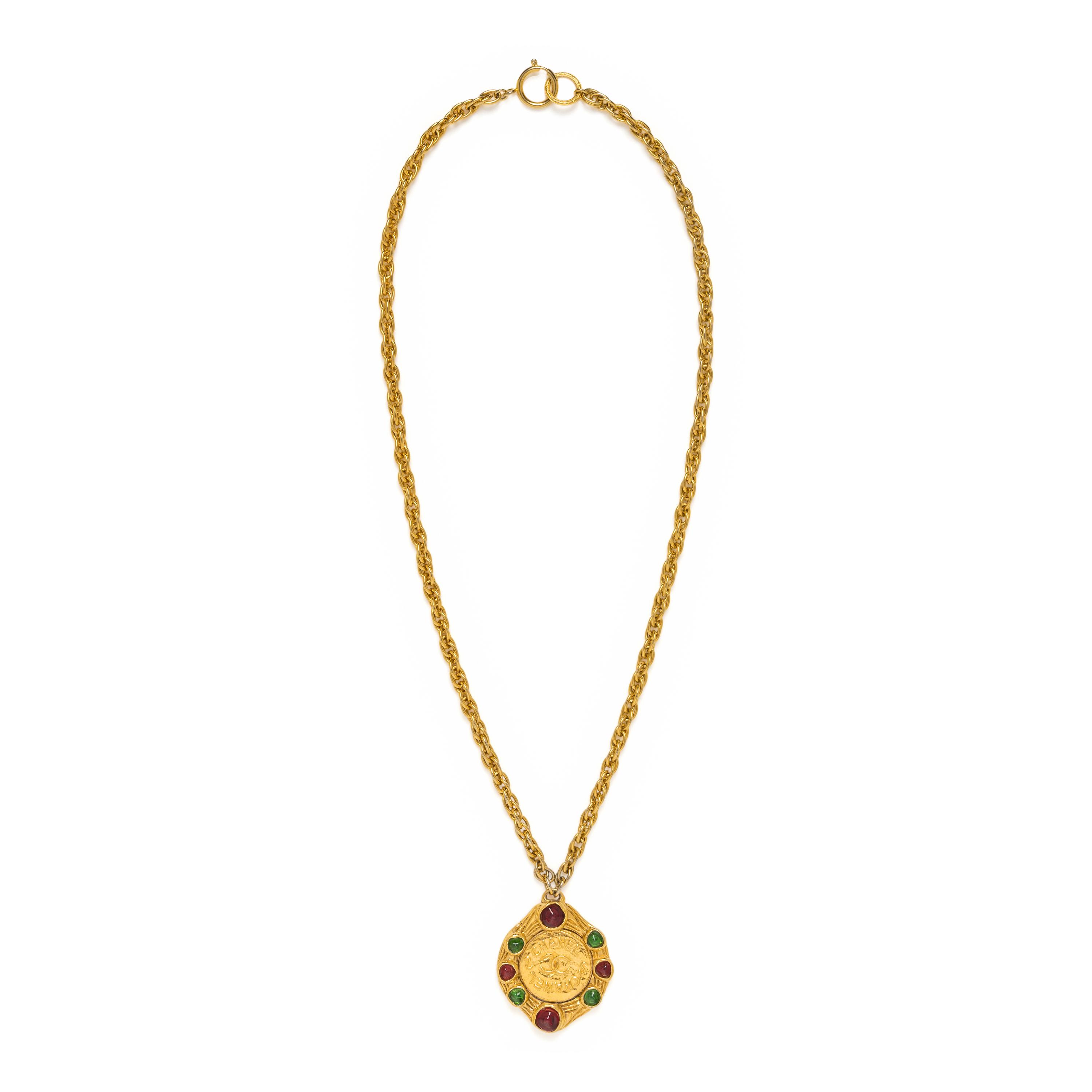 Chanel, Pâte de Verre-Studded Pendant Necklace