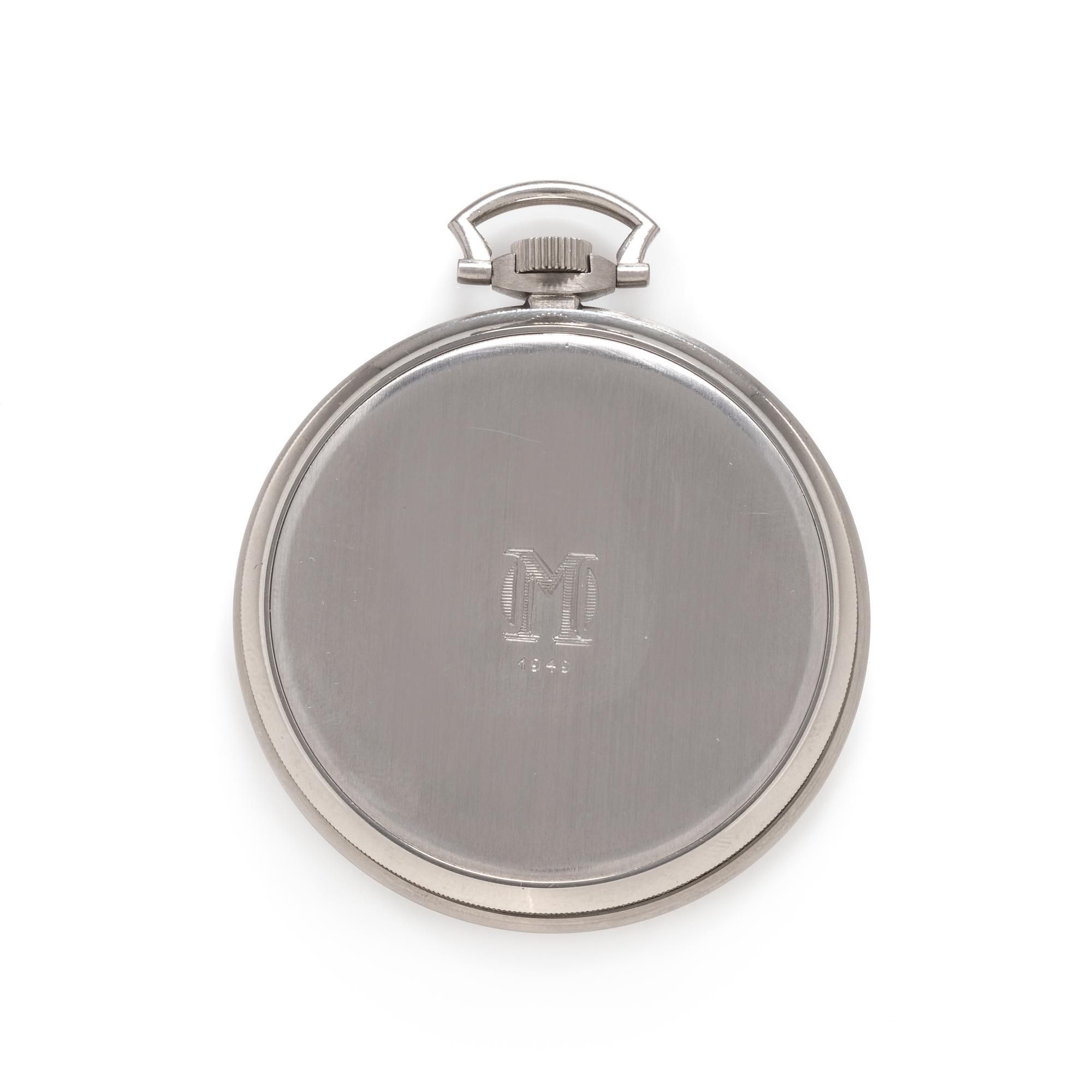 Gubelin, Stainless Steel Open Face Pocket Watch, Circa 1940's