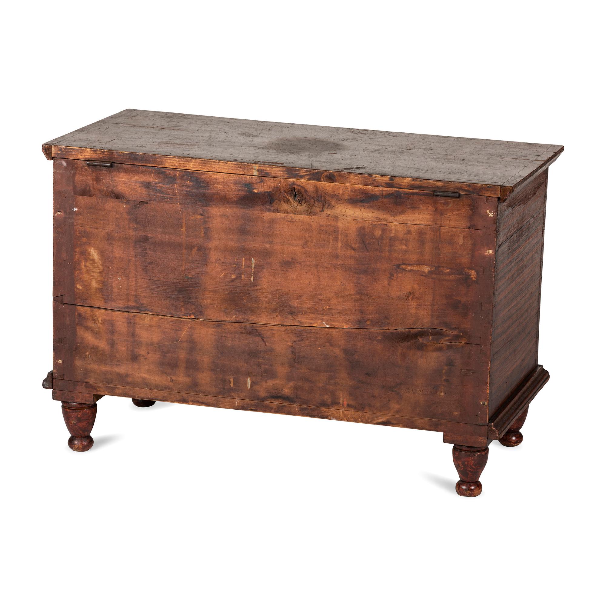 An Wooster, Ohio Grain-Painted and Stencil Decorated Poplar Blanket Chest