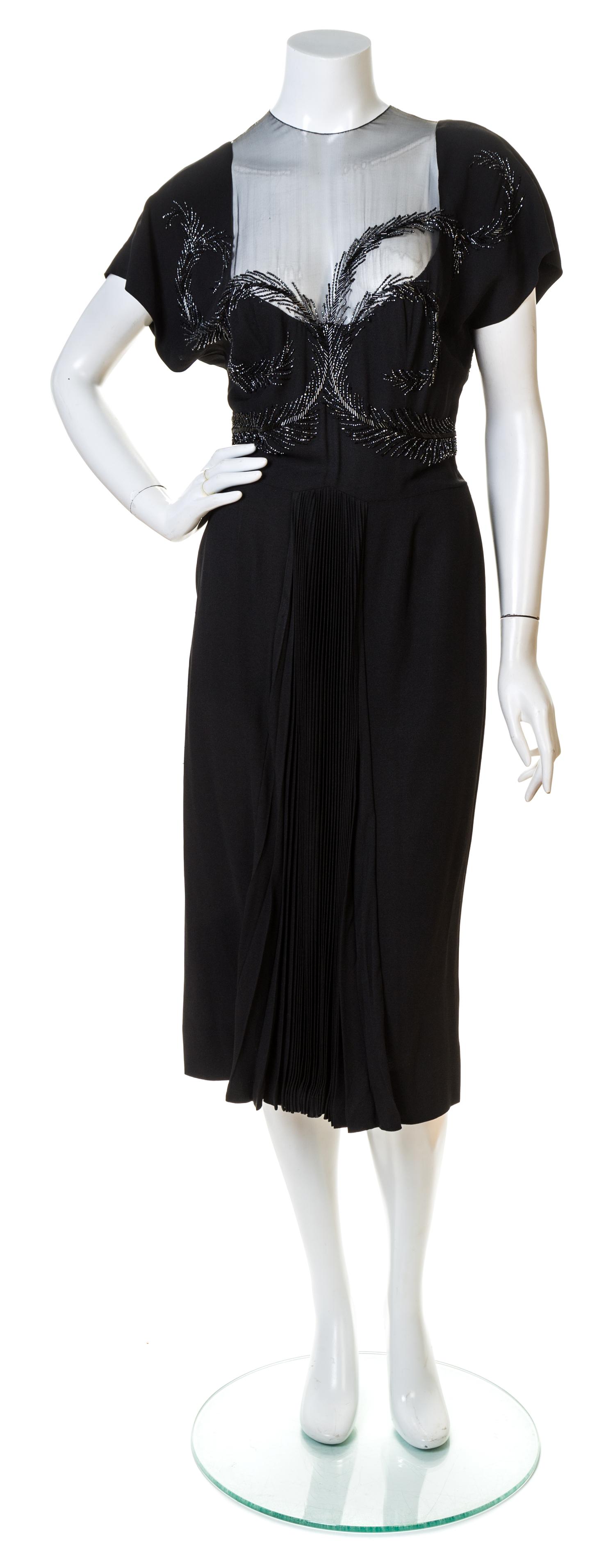 A Gilbert Adrian Black Cocktail Dress, No size.