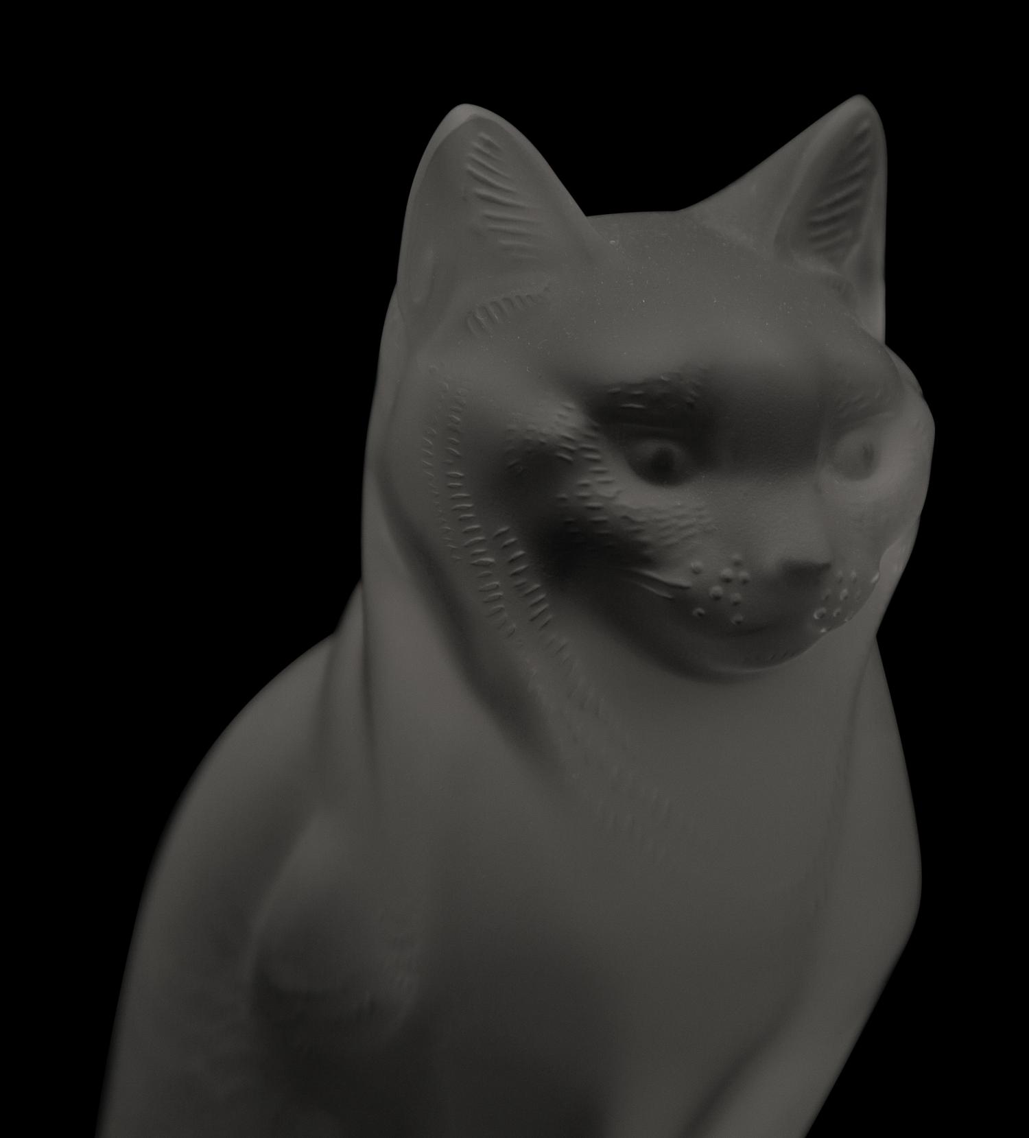A Pair of Lalique Cat Figures