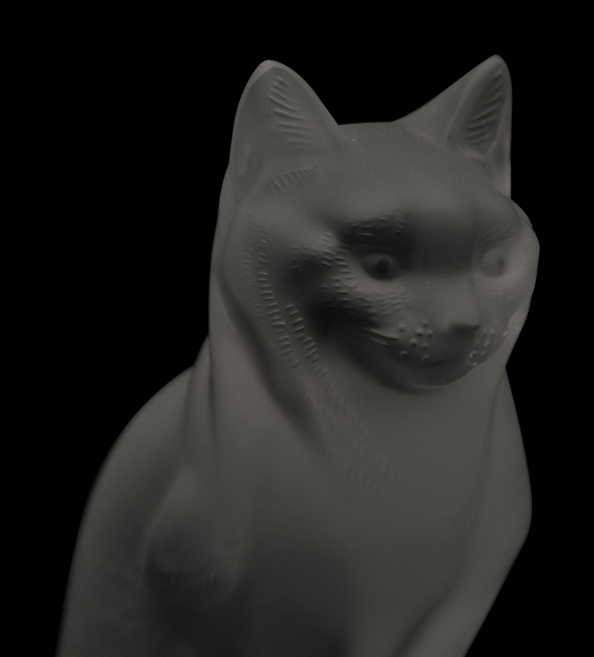A Pair of Lalique Cat Figures