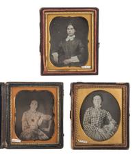 [EARLY PHOTOGRAPHY]. 19 sixth plate daguerreotypes of women incl. COLLINS example