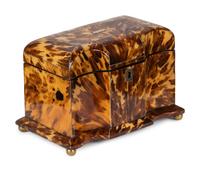 A George III Tortoise Shell Tea Caddy
