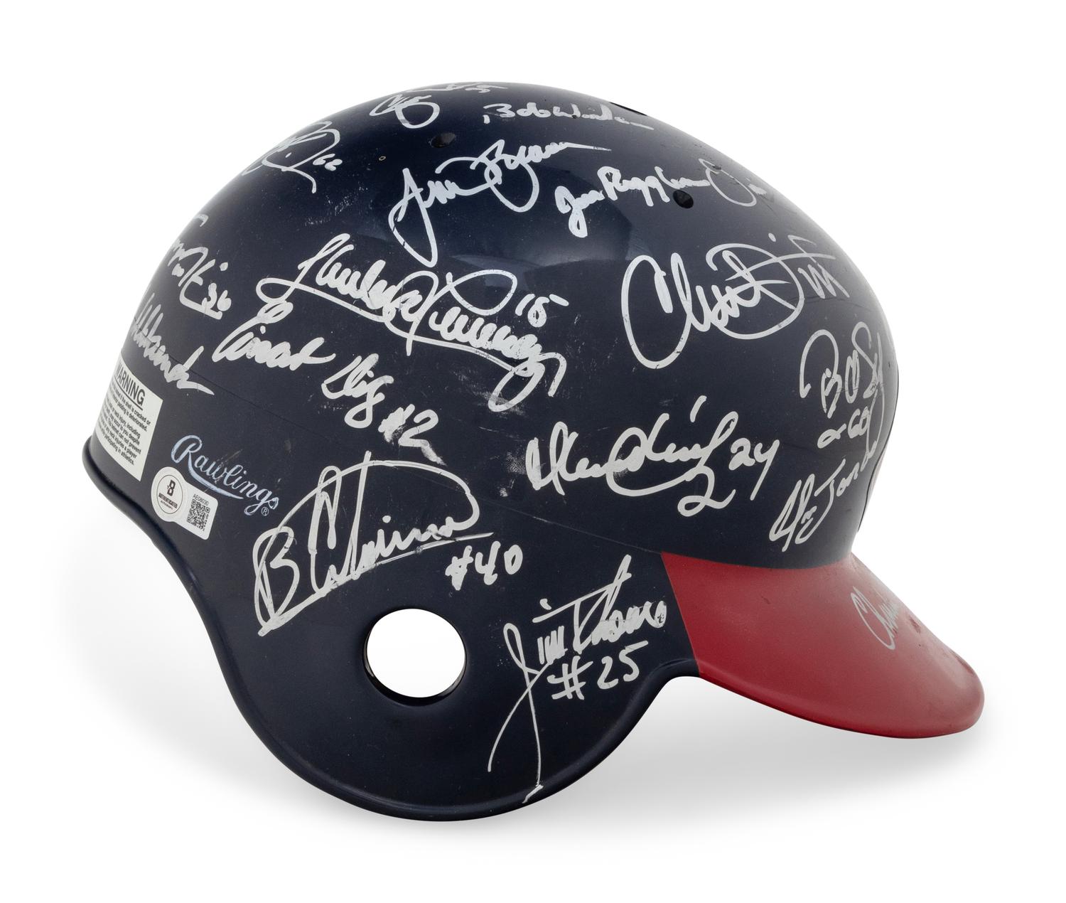 A 2000 Cleveland Indians Team Signed Autograph Batting Helmet (Beckett Authentication Services)