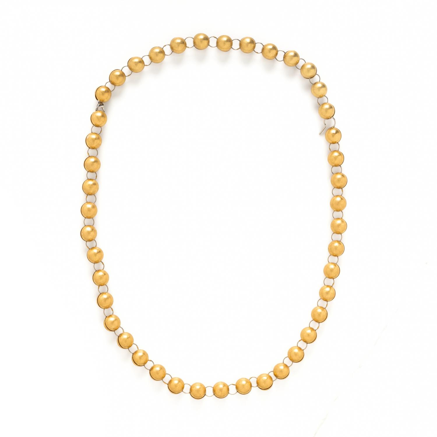 Yellow Gold and Platinum Bead Convertible Necklace and Bracelet