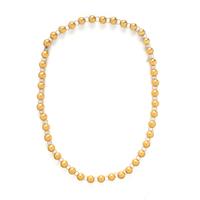 Yellow Gold and Platinum Bead Convertible Necklace and Bracelet