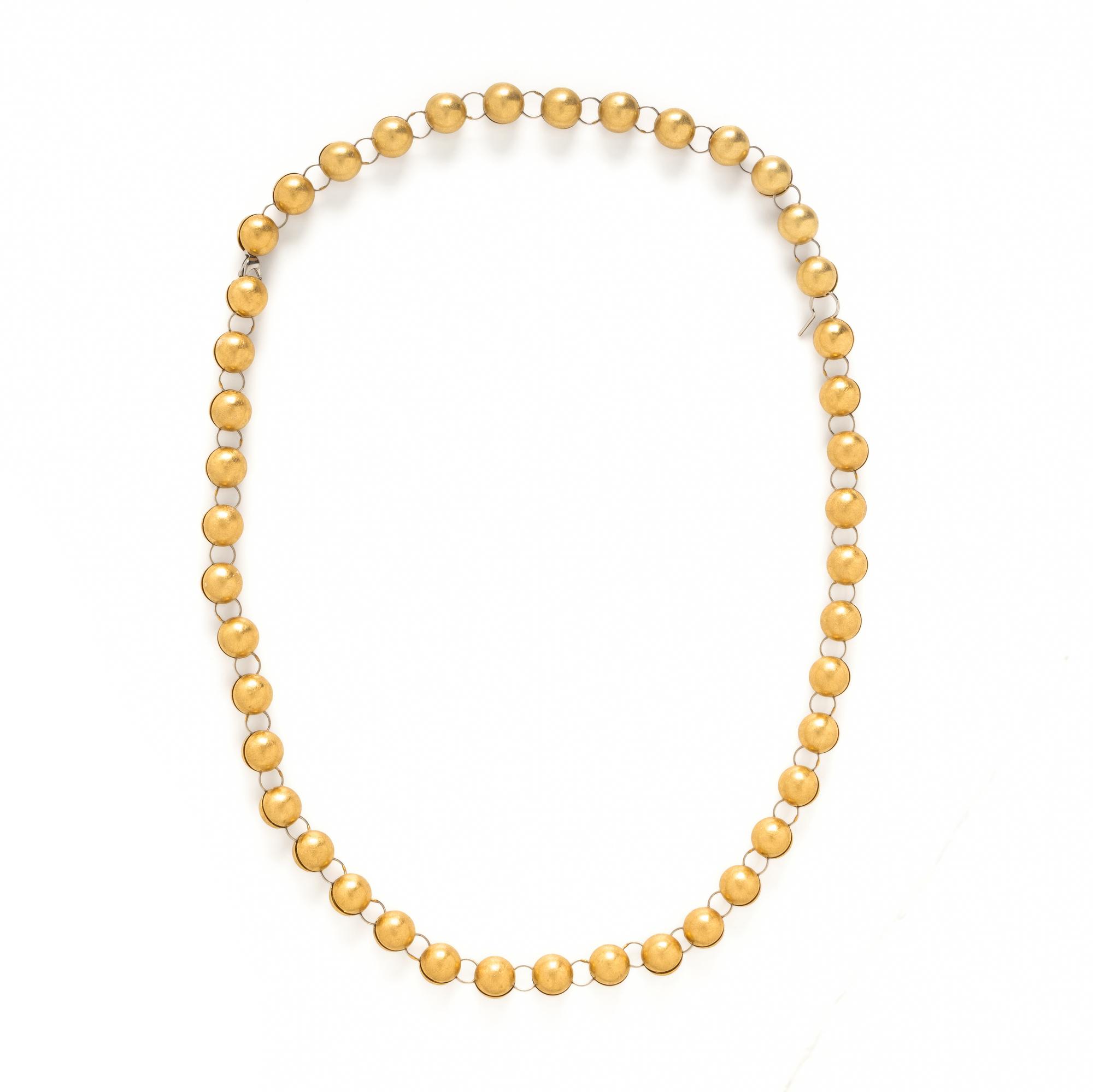 Yellow Gold and Platinum Bead Convertible Necklace and Bracelet