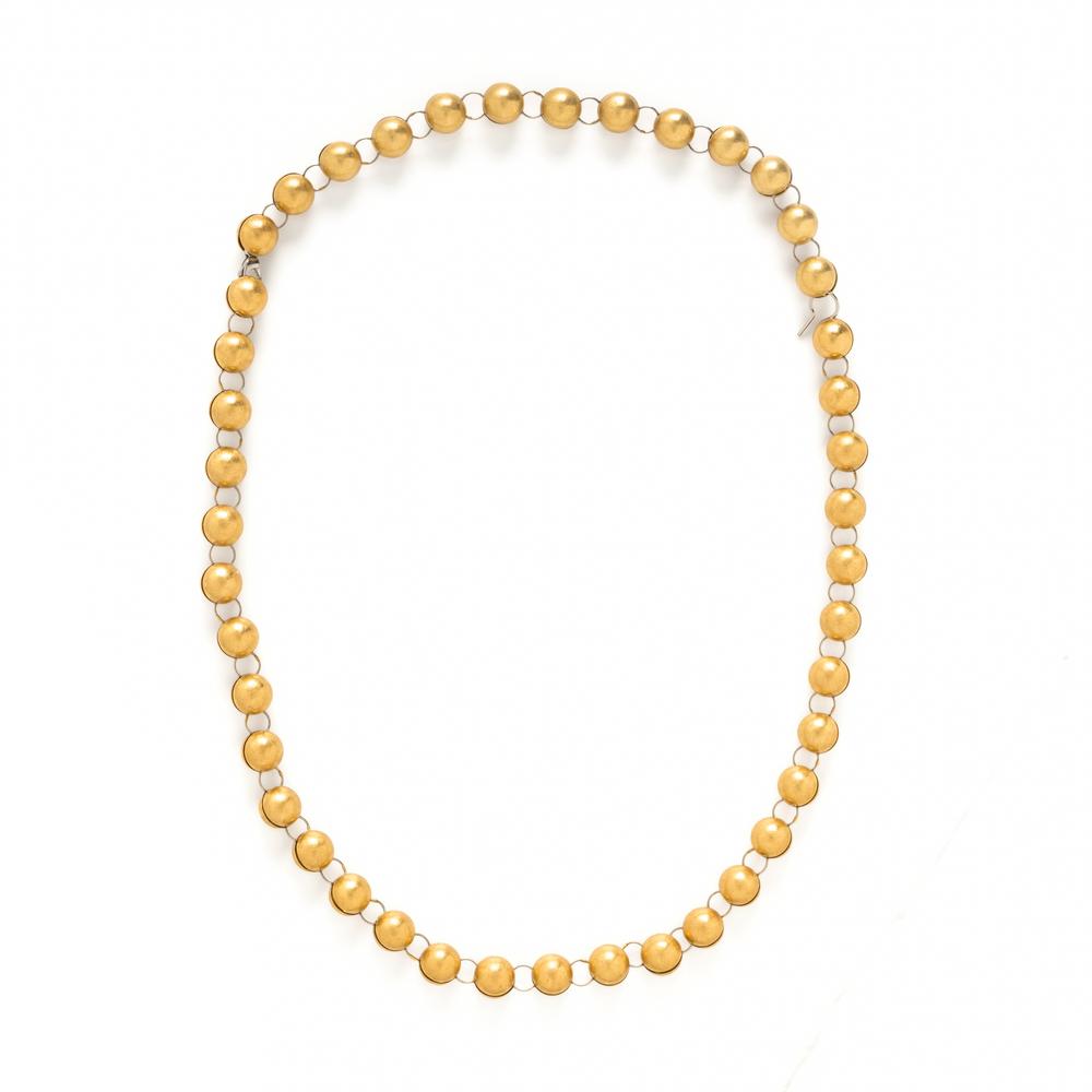 Yellow Gold and Platinum Bead Convertible Necklace and Bracelet