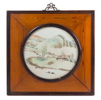 Four Qianjiang Enameled Porcelain Plaques Diameter 11 inches. — LATE QING DYNASTY